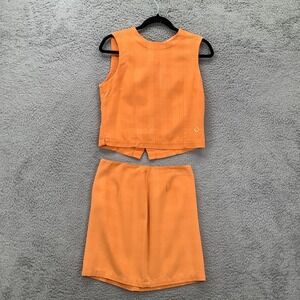 Chipie Tencel Top and Skirt Set Women's Medium Mini Button Zip Easy Care Travel